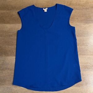 J.Crew-Blue Cap Sleeve Shirttail Top. Size 4